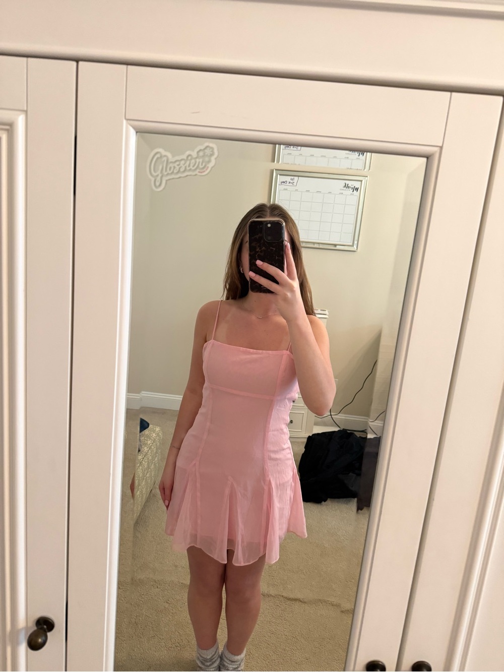 Beginning Boutique Pink Slip Dress with Delicate Straps